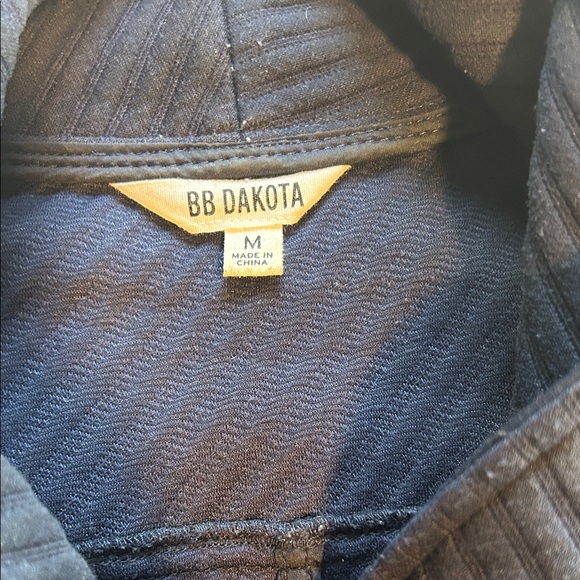 BB Dakota Black and Navy Leather Jacket - Picture 2 of 5